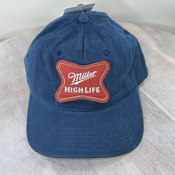 Miller High Life Beer Cap Mad Engine Hat Trucker Snapback Blue Red Patch Logo - Picture 1 of 13